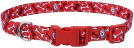 Coastal Pet Styles Adjustable Dog Collar Red Bones