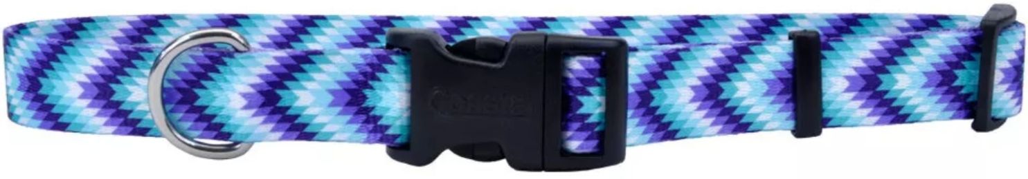 Coastal Pet Styles Adjustable Dog Collar Teal and Purple Diamonds