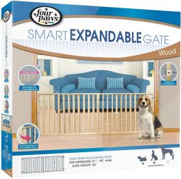 Four Paws Smart Expandable Extra Wide Wood Gate