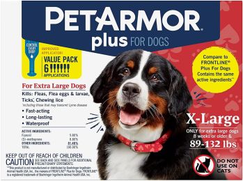 PetArmor Plus Flea and Tick Treatment for X-Large Dogs (89-132 Pounds)