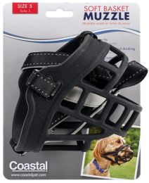 Coastal Pet Soft Basket Muzzle for Dogs Black (size: Size 5)