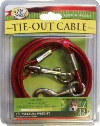 Four Paws Walk-About Tie-Out Cable Medium Weight for Dogs up to 50 lbs (size: 15' Long)