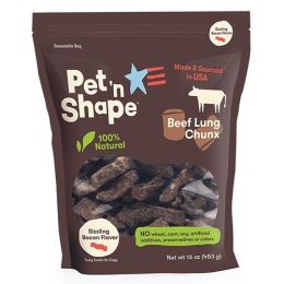 Pet 'n Shape Natural Beef Lung Chunx Dog Treats - Sizzling Bacon Flavor (size: 1 lb Bag)