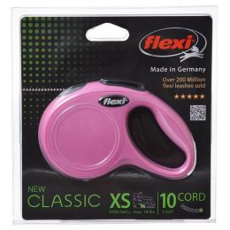 Flexi New Classic Retractable Cord Leash - Pink (size: X-Small - 10' Lead (Pets up to 18 lbs))