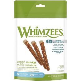 Whimzees Natural Dog Treats - Veggie Sausage Sticks (size: Small - 28 Pack - (Dogs 15-25 lbs))