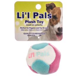Lil Pals Multi Colored Plush Ball with Bell for Dogs (size: 6 Count)