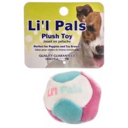 Lil Pals Multi Colored Plush Ball with Bell for Dogs (size: 6 Count)