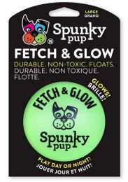 Spunky Pup Fetch and Glow Ball Dog Toy Assorted Colors (size: Large - 1 count)