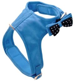 Coastal Pet Accent Microfiber Dog Harness Boho Blue with Polka Dot Bow (size: X-Small)