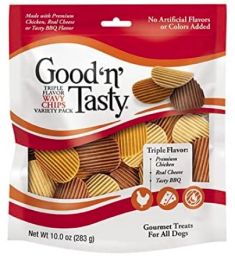 Healthy Hide Good n Tasty Triple Flavor Wavy Chips Variety Pack for Dogs (size: 60 oz (6 x 10 oz))