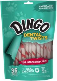 Dingo Dental Twists with Real Chicken (size: 420 count (12 x 35 ct))