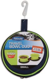 Petmate Silicone Travel Duo Bowl Green (size: Small - 6 count)