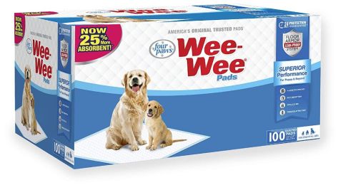 Four Paws Original Wee Wee Pads Floor Armor Leak-Proof System for All Dogs and Puppies (size: 200 count (2 x 100 ct box))