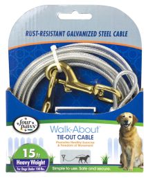 Four Paws Tie-Out Cable Heavy Weight (size: 15' long - 3 count)