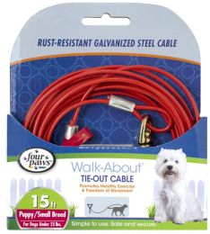 Four Paws Walk-About Puppy Tie-Out Cable for Dogs up to 25 lbs (size: 15' long - 8 count)