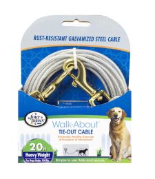 Four Paws Pet Select Walk-About Tie-Out Cable Heavy Weight for Dogs up to 100 lbs (size: 20' long - 3 count)