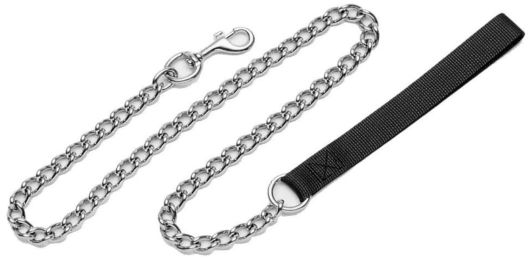 Titan Chain Lead with Nylon Handle for Dogs (size: 4 feet x 3.0 mm)