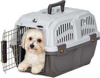 MidWest Skudo Travel Carrier Gray Plastic Dog Carrier (size: X-Small - 2 count)