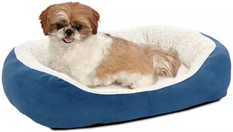 MidWest Quiet Time Boutique Cuddle Bed for Dogs Blue (size: Small - 1 count)