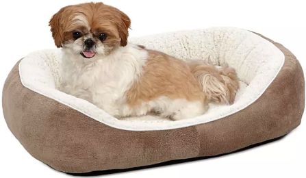 MidWest Quiet Time Boutique Cuddle Bed for Dogs Taupe (size: Small - 1 count)