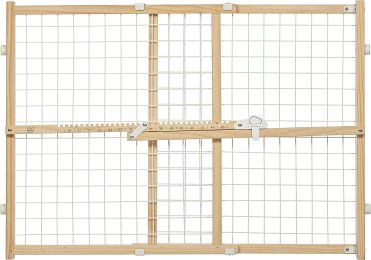 MidWest Wire Mesh Wood Pressure Mount Pet Safety Gate (size: 24" tall - 1 count)