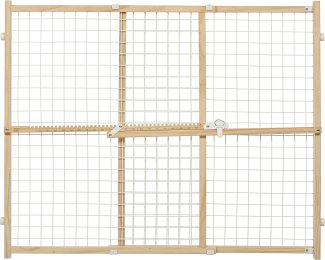 MidWest Wire Mesh Wood Pressure Mount Pet Safety Gate (size: 32" tall - 1 count)