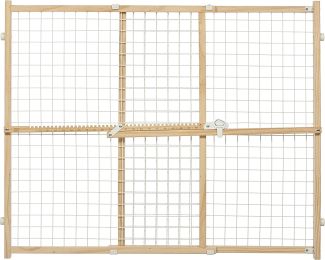 MidWest Wire Mesh Wood Pressure Mount Pet Safety Gate (size: 32" tall - 1 count)