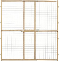 MidWest Wire Mesh Wood Pressure Mount Pet Safety Gate (size: 44" tall - 1 count)