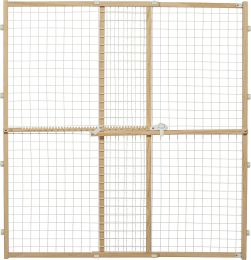 MidWest Wire Mesh Wood Pressure Mount Pet Safety Gate (size: 44" tall - 1 count)