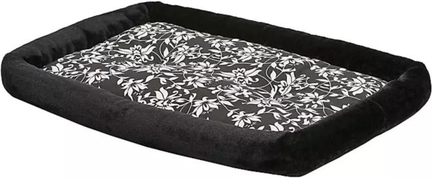 MidWest Quiet Time Bolster Bed Floral for Dogs (size: Medium - 1 count)
