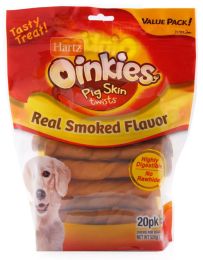 Hartz Oinkies Pig Skin Regular Twists Smoked Flavor (size: 60 count (3 x 20 ct))