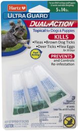 Hartz UltraGuard Dual Action Topical Flea and Tick Prevention for Very Small Dogs (5 - 14 lbs) (size: 3 count)
