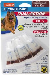 Hartz UltraGuard Dual Action Topical Flea and Tick Prevention for Large Dogs (61 - 150 lbs) (size: 3 count)