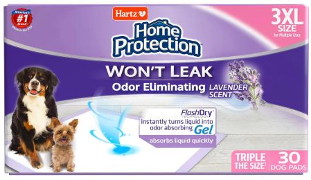 Hartz Home Protection Lavender Scent Odor Eliminating Dog Pads (size: 60 count (2 x 30 ct))