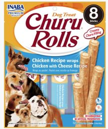 Inaba Churu Rolls Dog Treat Chicken Recipe wraps Chicken with Cheese Recipe (size: 48 count (6 x 8 ct))
