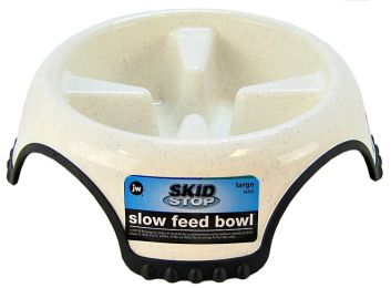 JW Pet Skid Stop Slow Feed Bowl (size: Large - 6 count)