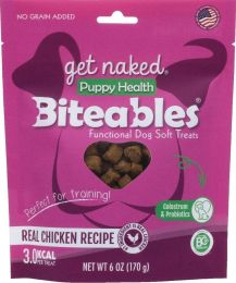 Get Naked Puppy Health Biteables Soft Dog Treats Chicken Flavor (size: 72 oz (12 x 6 oz))