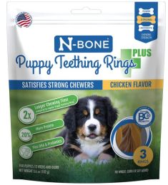 N-Bone Puppy Teething Rings Plus Chicken Flavor (size: 18 count (6 x 3 ct))