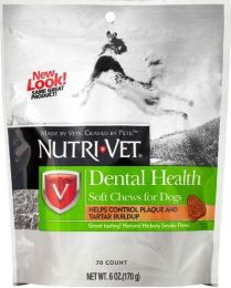 Nutri-Vet Dental Health Soft Chews for Dogs Helps Control Plaque and Tartar Buildup (size: 36 oz (6 x 6 oz))