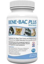 PetAg Bene-Bac Plus Powder Fos Prebiotic and Probiotic for Dogs, Cats, Exotic and Wildlife Mammals (size: 4.5 oz)