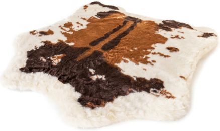 Paw Puprug Animal Print Memory Foam Dog Bed Brown Faux Cowhide (size: Large - 1 count)