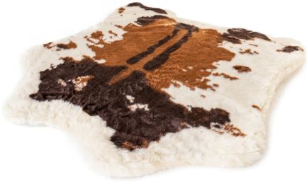 Paw Puprug Animal Print Memory Foam Dog Bed Brown Faux Cowhide (size: Medium - 1 count)