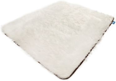Paw Waterproof Fur Blanket White for Pets (size: 1 count)
