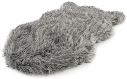 Paw PupRug Faux Fur Orthopedic Dog Bed Grey (size: Large - 1 count)