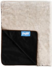 Paw PupProtector Cool Comfort Waterproof Throw Blanket White with Brown Accents (size: 1 count)