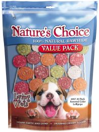 Loving Pets Natures Choice Rawhide Lollipop Dog Treats Assorted Colors (size: 60 count (3 x 20 ct))