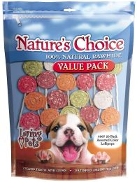 Loving Pets Natures Choice Rawhide Lollipop Dog Treats Assorted Colors (size: 60 count (3 x 20 ct))