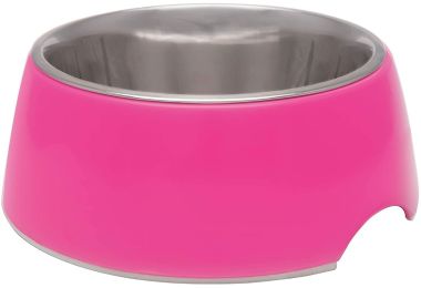 Loving Pets Hot Pink Retro Bowl (size: X-Small - 6 count)
