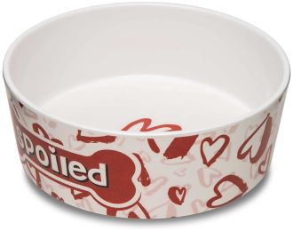 Loving Pets Dolce Moderno Bowl Spoiled Red Heart Design (size: Small - 8 count)