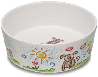 Loving Pets Dolce Moderno Bowl Puppy Forever Design (size: Small - 1 count)